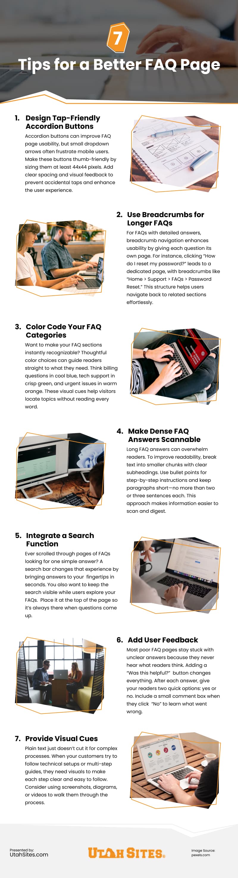 7 Tips for a Better FAQ Page Infographic